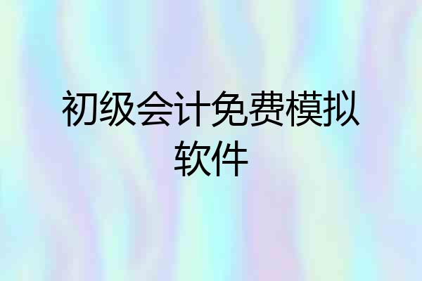 初级会计免费模拟软件