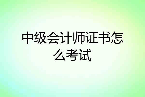 中级会计师证书怎么考试