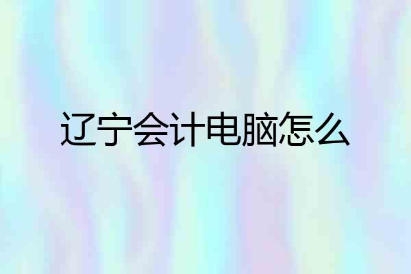 辽宁会计电脑怎么