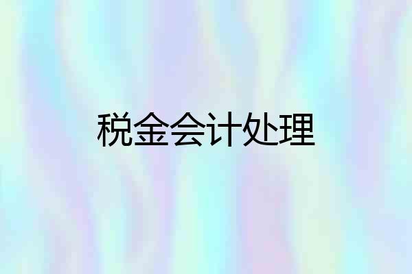 税金会计处理