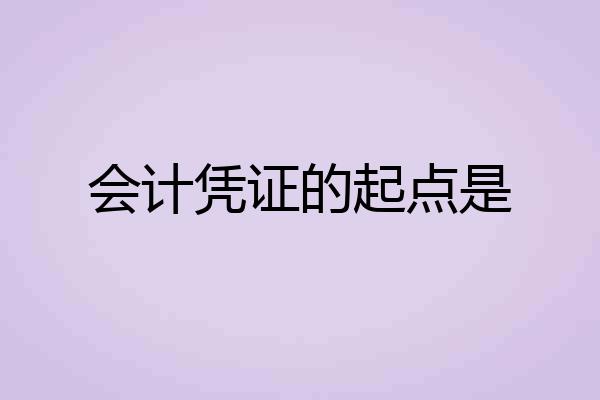 会计凭证的起点是