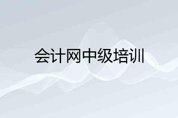 会计网中级培训
