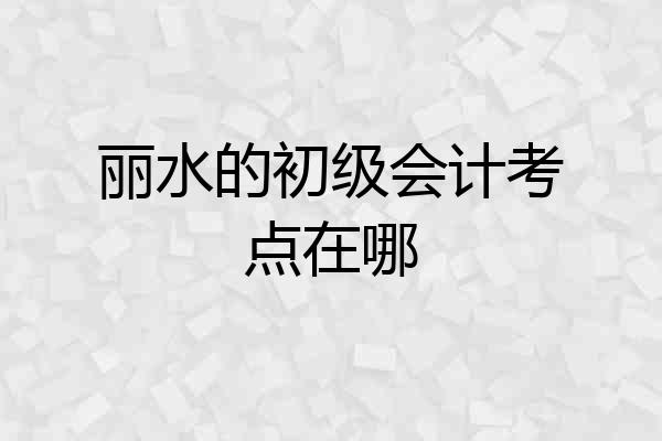 丽水的初级会计考点在哪