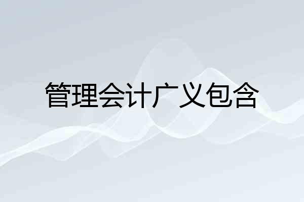 管理会计广义包含