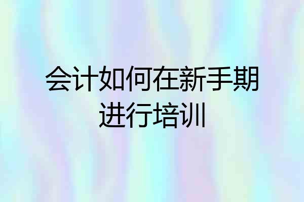 会计如何在新手期进行培训