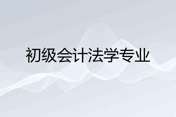 初级会计法学专业