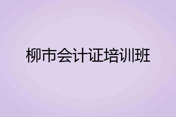 柳市会计证培训班