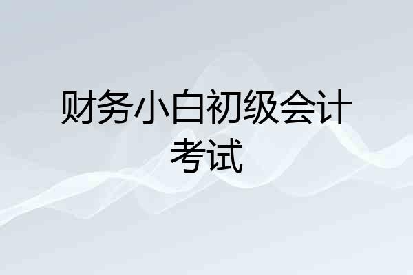 财务小白初级会计考试