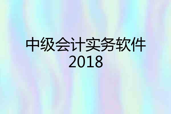 中级会计实务软件2018