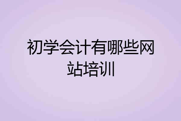 初学会计有哪些网站培训