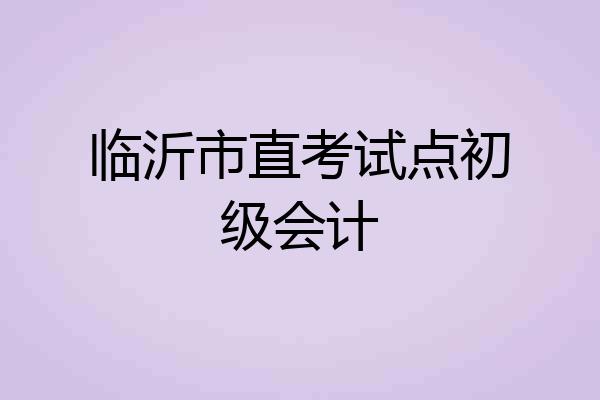 临沂市直考试点初级会计