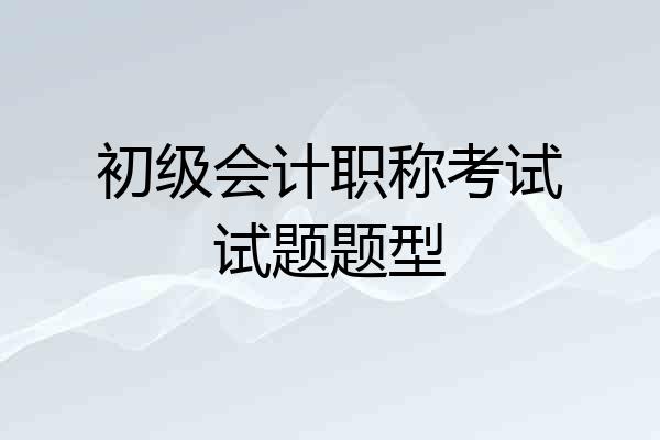 初级会计职称考试试题题型