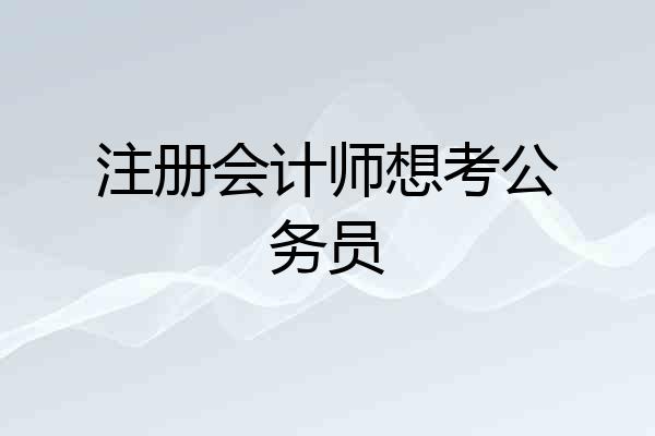 注册会计师想考公务员
