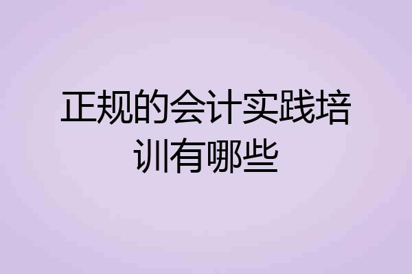 正规的会计实践培训有哪些