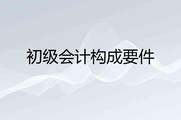 初级会计构成要件