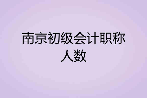 南京初级会计职称人数