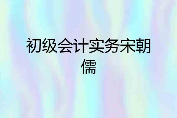 初级会计实务宋朝儒