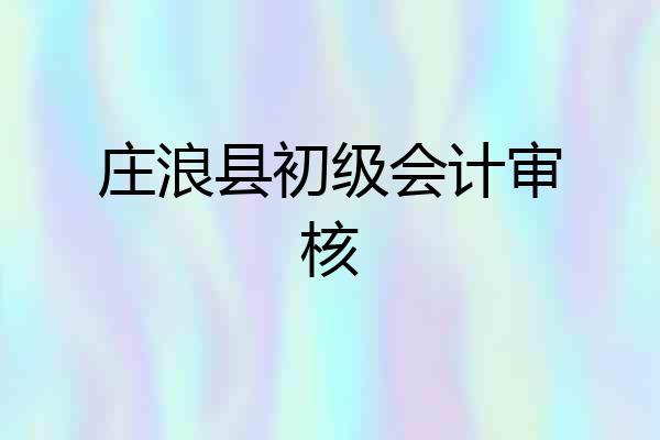 庄浪县初级会计审核