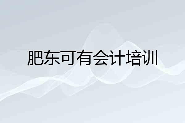 肥东可有会计培训