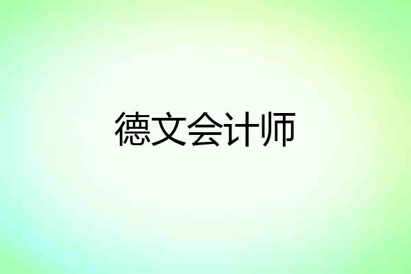 德文会计师