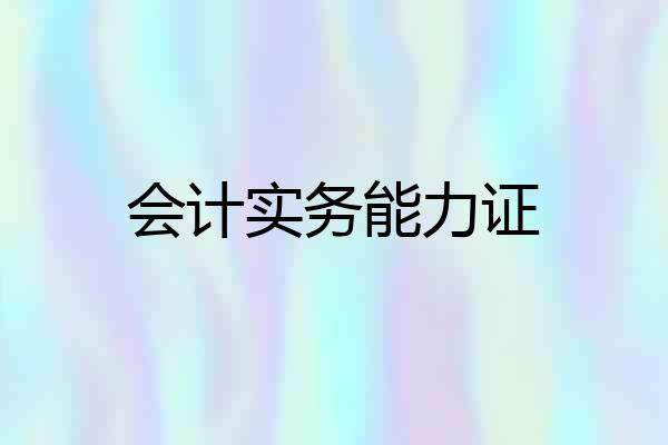 会计实务能力证