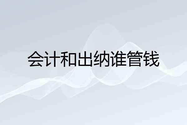 会计和出纳谁管钱