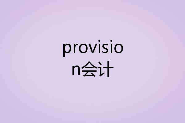 provision会计