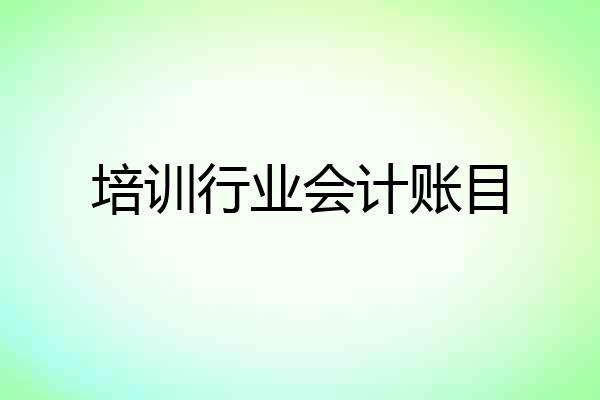 培训行业会计账目