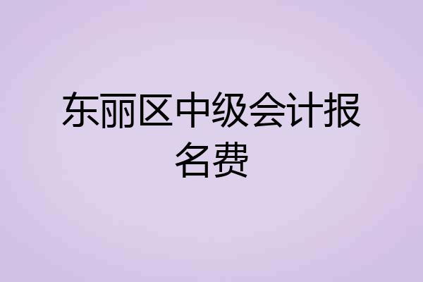 东丽区中级会计报名费