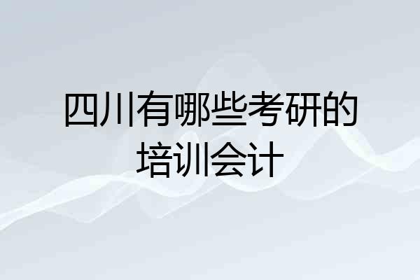 四川有哪些考研的培训会计