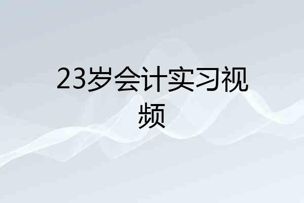 23岁会计实习视频