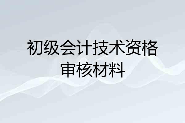 初级会计技术资格审核材料