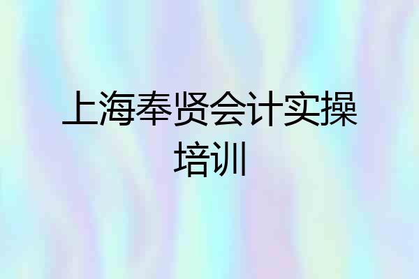 上海奉贤会计实操培训