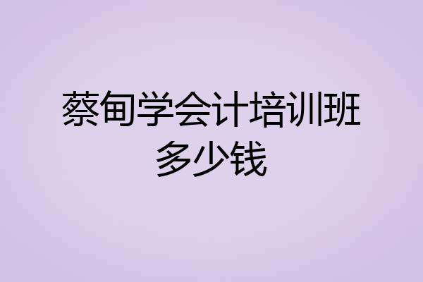 蔡甸学会计培训班多少钱