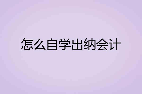 怎么自学出纳会计