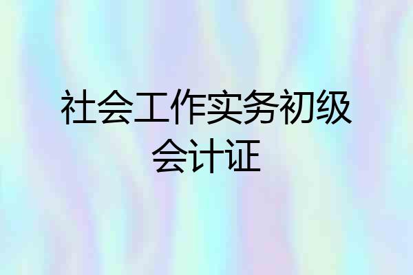 社会工作实务初级会计证