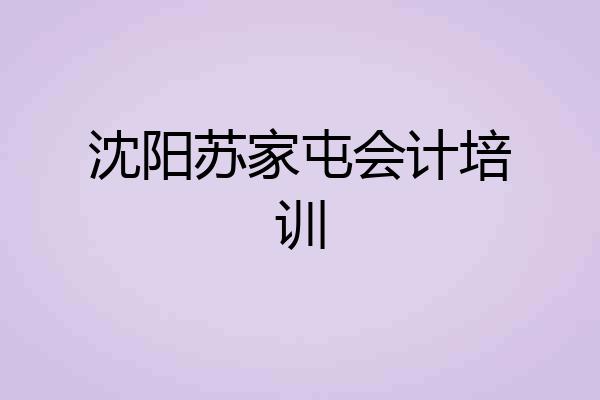 沈阳苏家屯会计培训
