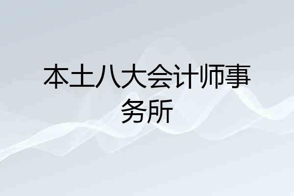 本土八大会计师事务所