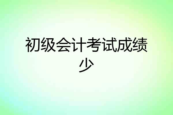 初级会计考试成绩少