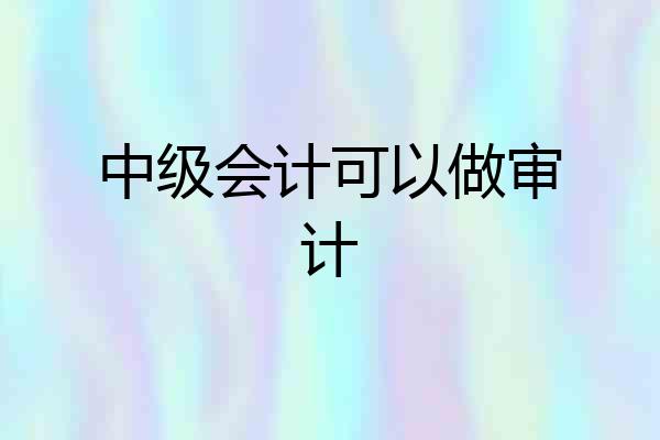 中级会计可以做审计