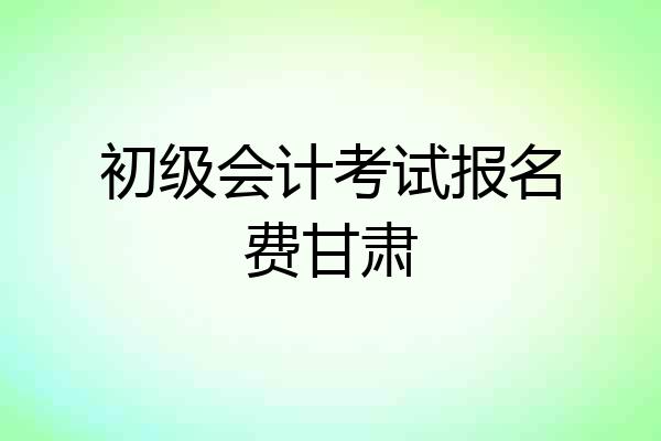 初级会计考试报名费甘肃