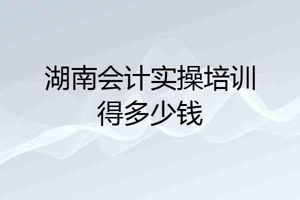 湖南会计实操培训得多少钱