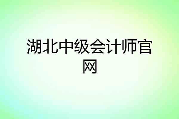 湖北中级会计师官网