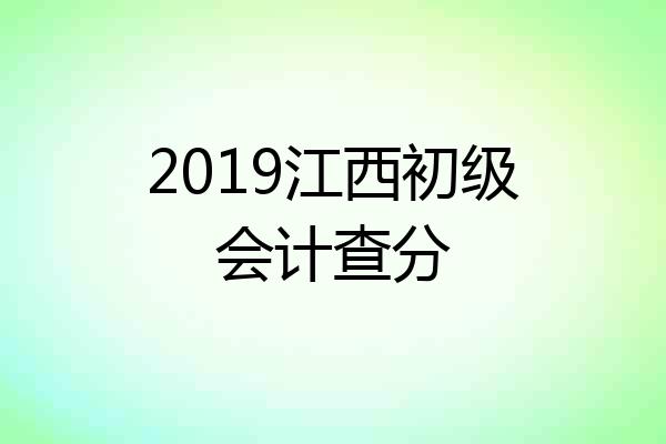 2019江西初级会计查分