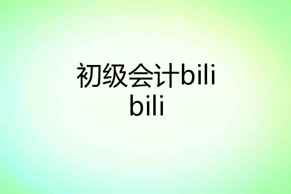 初级会计bilibili