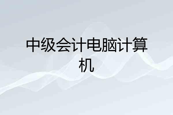 中级会计电脑计算机