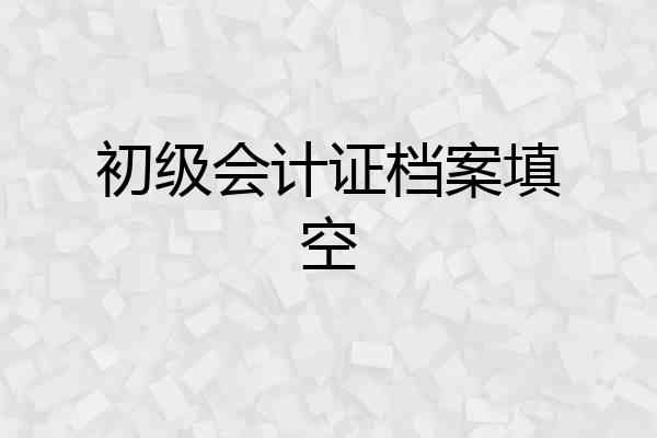 初级会计证档案填空