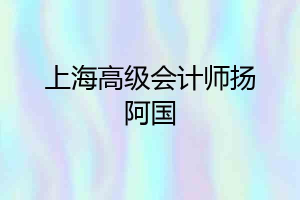 上海高级会计师扬阿国