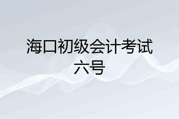 海口初级会计考试六号