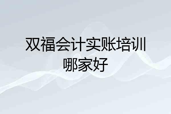 双福会计实账培训哪家好